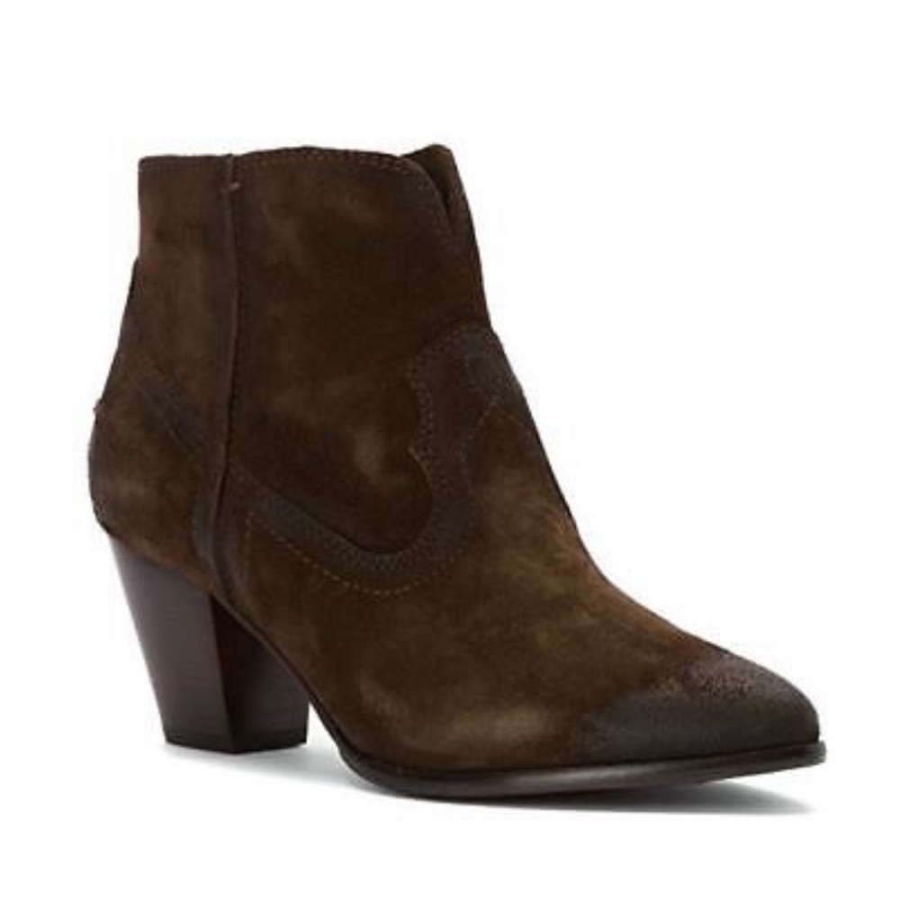 Frye Renee Seam Suede Short Boot in Brown‎ Size 10